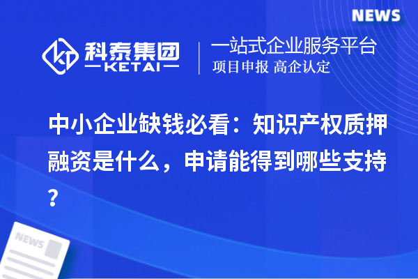 中小企業(yè)缺錢必看：知識產(chǎn)權(quán)質(zhì)押融資是什么，申請能得到哪些支持？