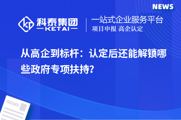  從高企到標(biāo)桿：認定后還能解鎖哪些政府專項扶持？